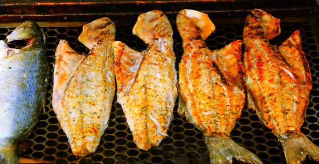 Bluefish roasted vegetables
