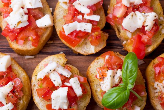 Open faced caprese sandwich
