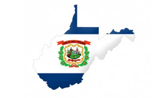 West Virginia map flag