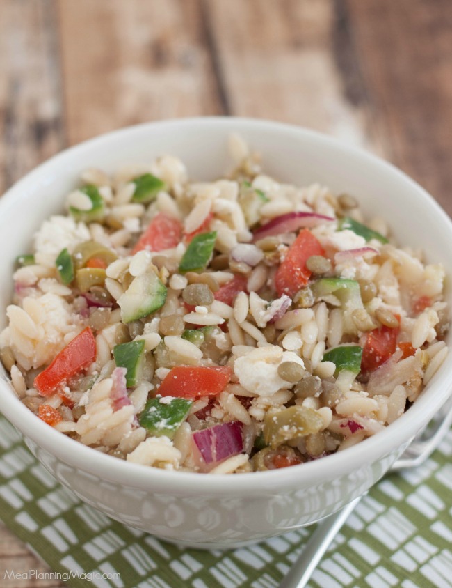 Greek Lentil Orzo Salad - The Family Dinner Project - The Family Dinner ...