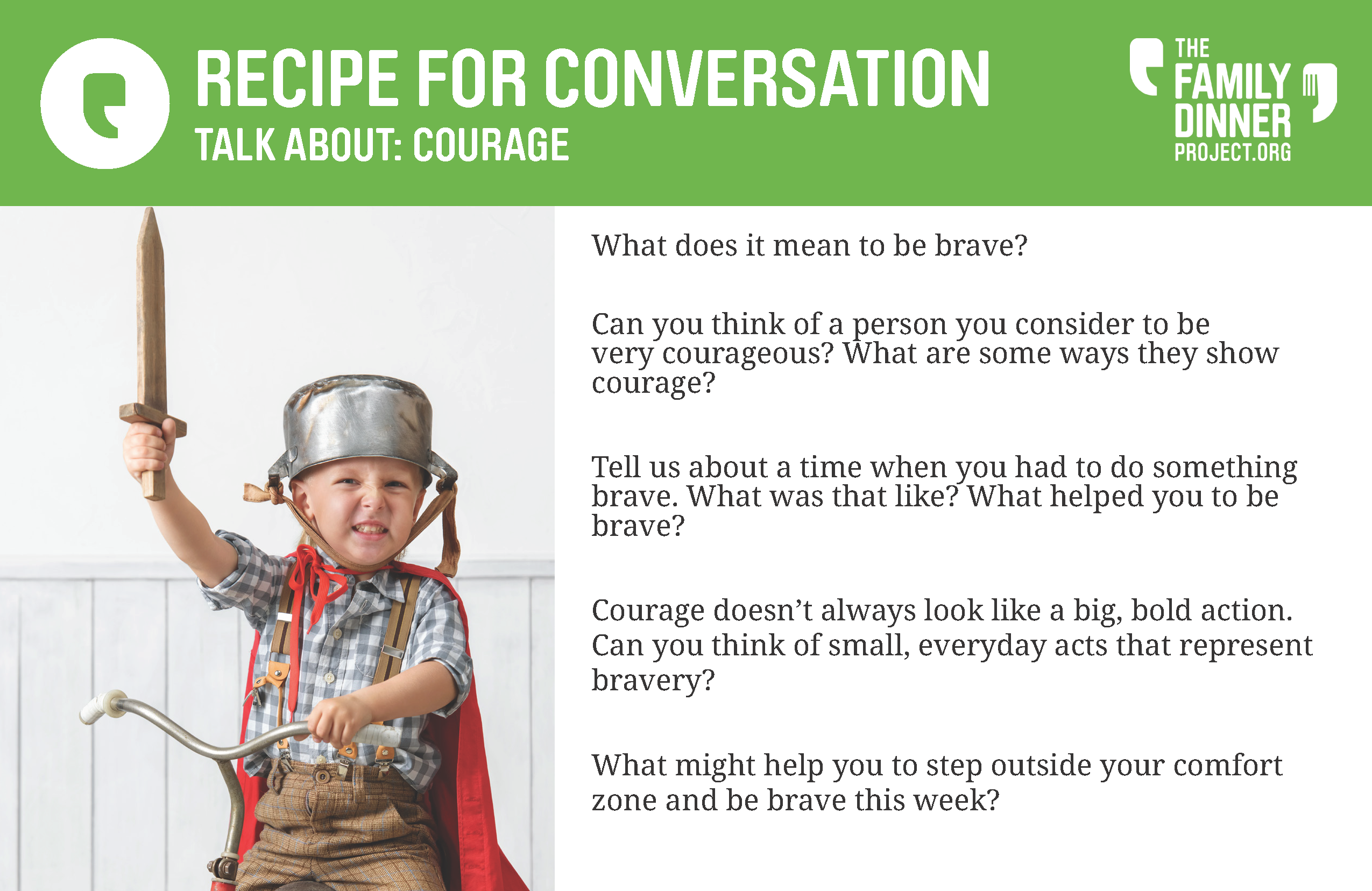 How to Help Kids Develop Courage - The Family Dinner Project - The Family  Dinner Project