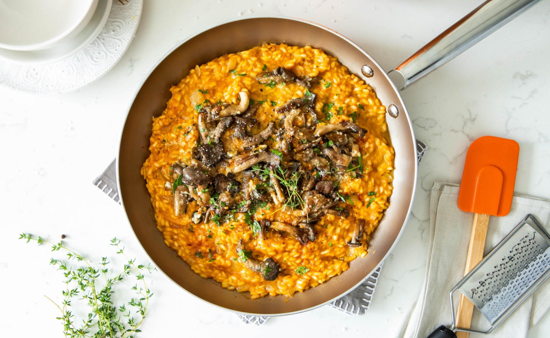 Creamy Pumpkin and Mushroom Risotto - The Hedgecombers