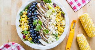 Grilled Chicken, Corn, and Blueberry Salad